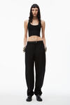 Alexander Wang black logo elastic scoopneck bra top