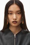 alexander wang 精裁短款机车皮革背心 black