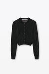Alexander Wang black 珠饰烫钻短款圆领开衫