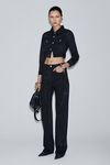 Alexander Wang washed black ez crystal rhinestone hotfix straight-leg jeans in cotton