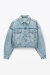 Alexander Wang vintage bleach blue regen indigo denim clip trucker jacket