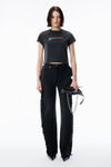 Alexander Wang washed black black crystal hotfix star jersey tee