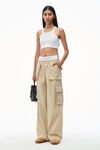 Alexander Wang feather mid-rise cargo rave pants in cotton twill