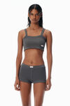 Alexander Wang army drab grey waffle-knit cami tank