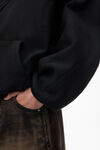 Alexander Wang black logostickerei übergroßer kapuzenpullover aus baumwolle
