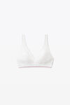 Alexander Wang white v-neck bralette in ribbed jersey