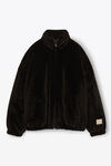 alexander wang faux fur track jacket black
