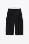 alexander wang layered tailored culotte in wool blend black