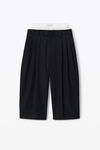 alexander wang 羊毛混纺叠搭剪裁裙裤 black