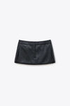 Alexander Wang black/charcoal 羊毛精裁迷你裤裙