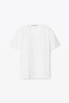 Alexander Wang white unisex pocket tee in high twist jersey