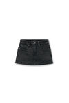 Alexander Wang grey aged mid rise mini skort in comfort stretch denim
