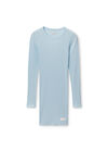 alexander wang 罗纹棉长袖圆领连衣裙 blue pearl