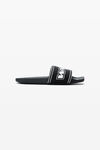 Alexander Wang black black logo pool slides