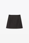 alexander wang high-waisted mini skirt in heavy satin black
