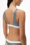 alexander wang bralette in ribbed jersey dark heather grey