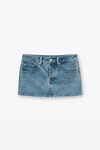 Denim Mini Skirt In Clear Hotfix