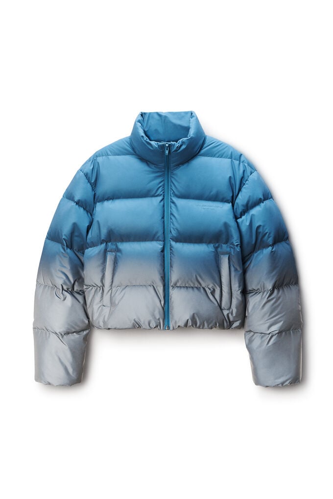 Alexander Wang Reflective Gradient Puffer Jacket In Multi