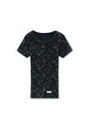 Alexander Wang washed black multi 花卉图案低圆领 t 恤
