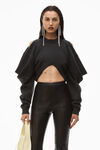 alexander wang inverted v-neck sweater in boiled wool charcoal