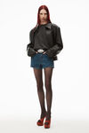 alexander wang shorty high-rise short in denim deep blue
