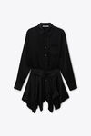 Alexander Wang black black silk charmeuse pre-styled double shirtdress