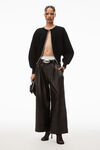 Alexander Wang black cardigan à col rond avec chaîne à billes en liseré