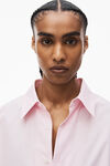 alexander wang 徽标棉质纽扣长袖男友风衬衫 light pink