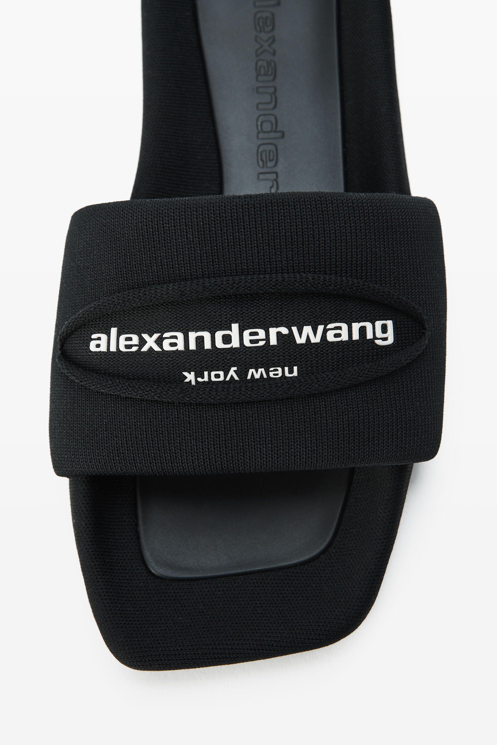 AW Slash Knit Pool Slide in BLACK | alexanderwang®