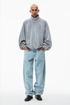 alexander wang 丝绒罗纹饰边高领衫 washed charcoal