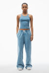 Alexander Wang washed blue wide-leg pant in cotton jersey