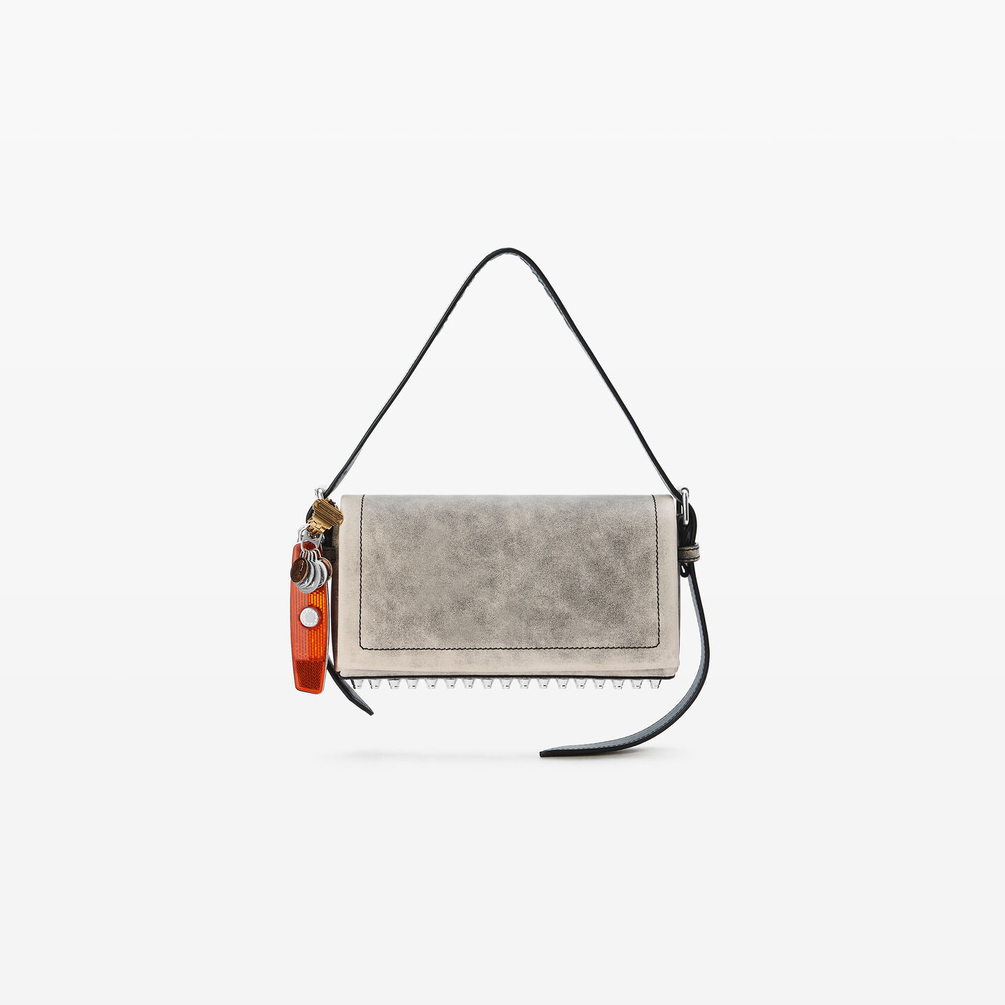 Alexander Wang Black Crackle Leather Ricco Slim Flap Bag