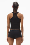 Alexander Wang black crystal hotfix racer tank