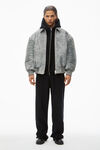 Alexander Wang black logo embroidered oversized sweatpants in heavy cotton terry