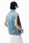 Alexander Wang light powder blue regen indigo denim vest with hardware