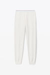 alexander wang unisex jogger in cotton waffle thermal  white