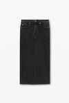 Alexander Wang grey aged midi pencil skirt in comfort stretch denim