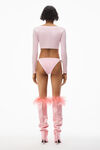 alexander wang cropped cardigan in cotton chenille neon light pink