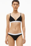 Alexander Wang black classic thong in ribbed jersey