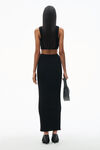 Alexander Wang black embossed logo maxi skirt
