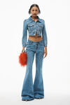 alexander wang scoop front flare jean in denim vintage medium indigo