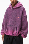 alexander wang puff hooded sweatshirt in terry acid candy pink