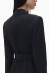 Alexander Wang black belted blazer dress in wool tailoring