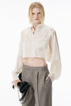 Alexander Wang ivory ivory silk charmeuse cropped shirt