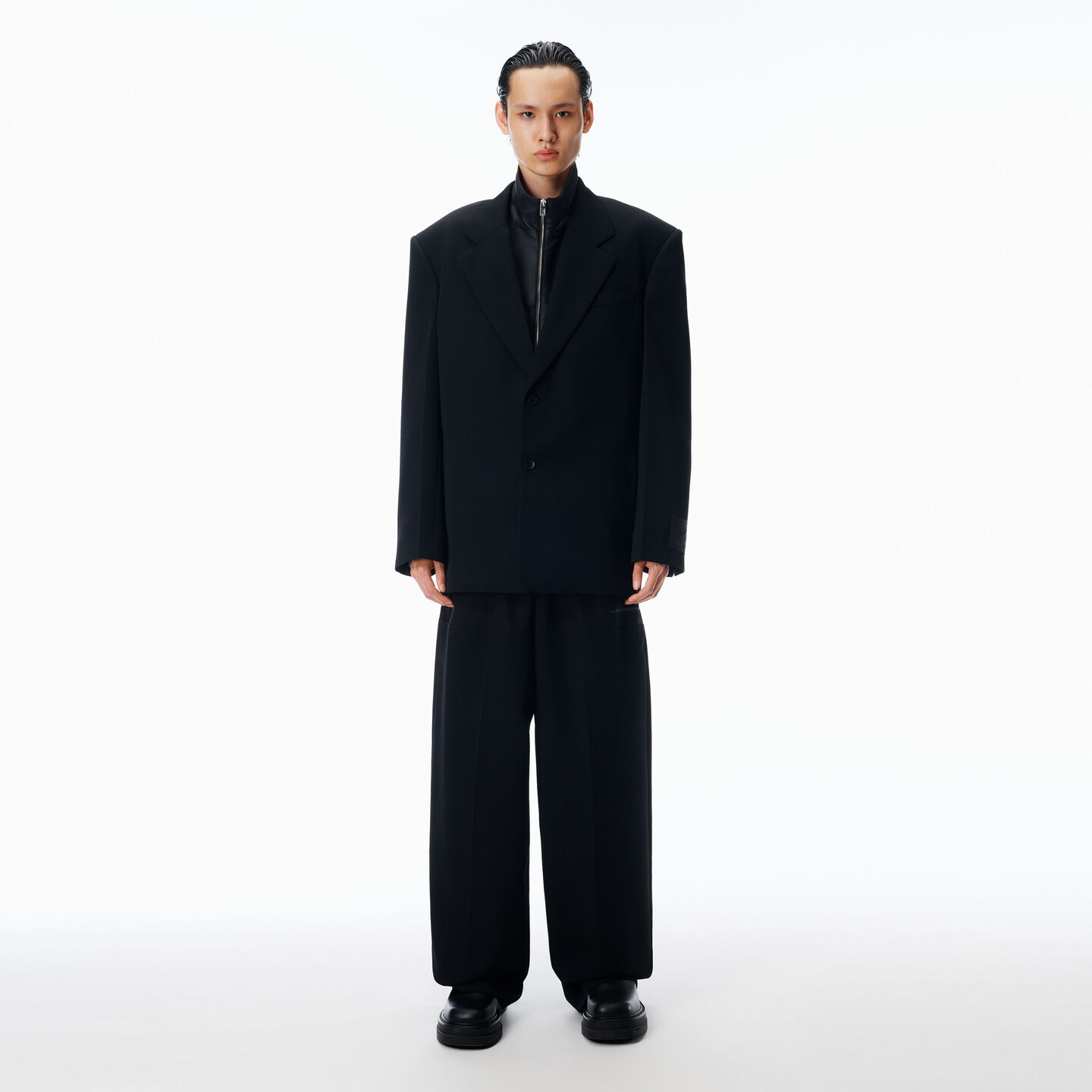Alexander Wang Mid-rise Boxer Panel Pant Relaxed In Black