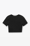 alexander wang cropped tee in compact jacquard black