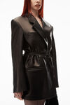 alexander wang robe blazer portefeuille en cuir gras black