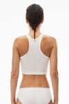 alexander wang 罗纹平纹针织布短款工字背心 white