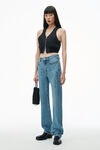 Alexander Wang vintage light indigo ez mittelhohe jeans mit geprägtem logo