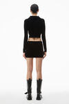 Alexander Wang black 雪尼尔压纹徽标装饰迷你裙